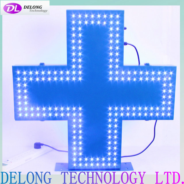 70X70cm flash blue outdoor electric led cross display