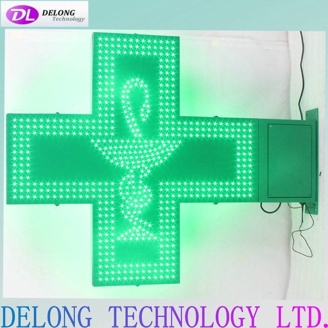 102X80cm double sided green flash led cross sign