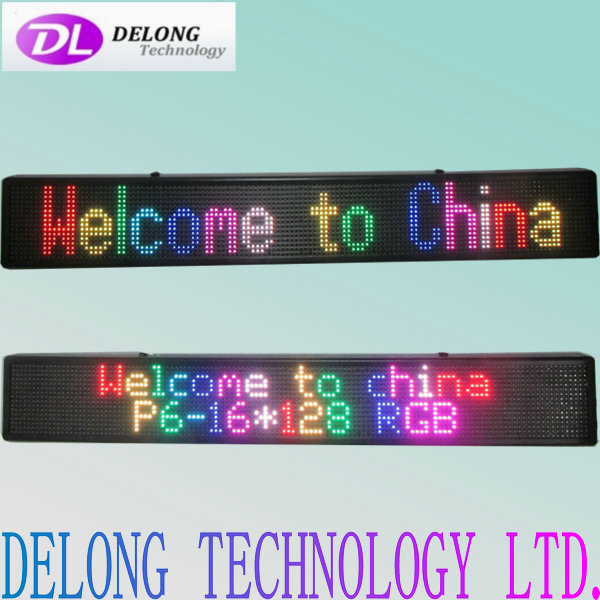 16X128pixel P6mm smd3528 sms rgb led sign